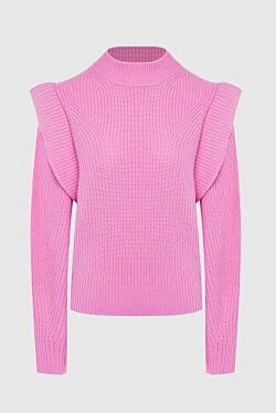 Pink wool and cashmere jumper for women