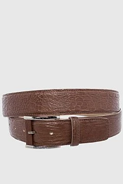 Brown crocodile leather belt for men