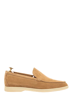 Beige nubuck loafers for men