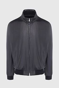 Куртка кожаная черная мужская