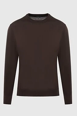 Brown wool jumper for men