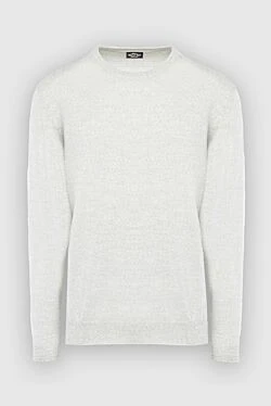 White wool jumper for men