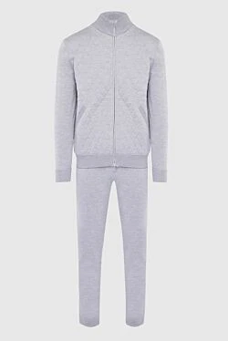 Gray men's wool sports suit