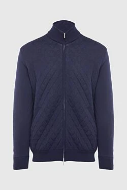 Blue wool sports jacket for men