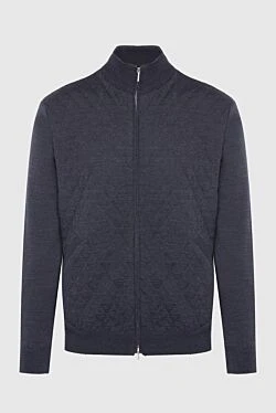 Gray wool sports jacket for men