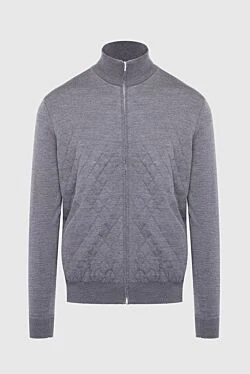 Gray wool sports jacket for men