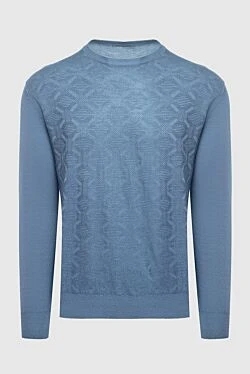 Blue wool jumper for men