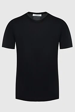 Black wool T-shirt for men