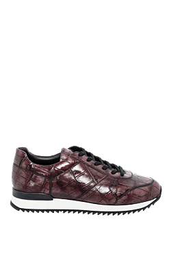 Crocodile leather sneakers burgundy for men