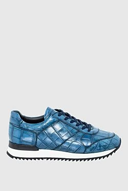 Blue crocodile sneakers for men