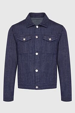 Wool and elastane denim jacket blue for men