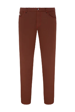 Red cotton jeans for men