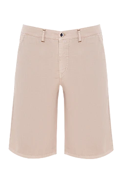 Beige cotton shorts with elastane for men