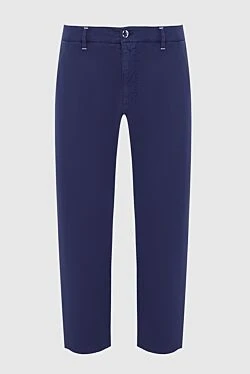 Men's blue cotton and elastane trousers