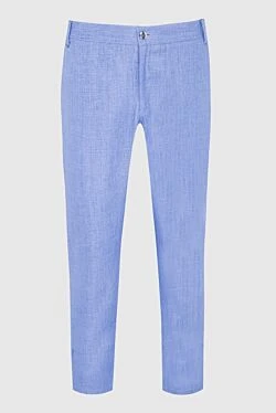 Men's blue linen trousers