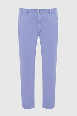 Men's blue linen trousers