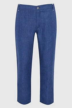 Men's blue linen trousers