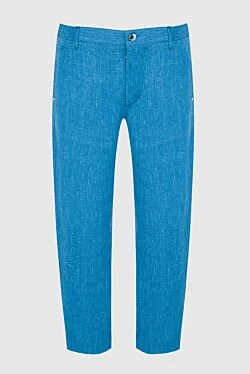 Men's blue linen trousers