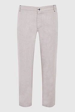 Men's beige linen trousers