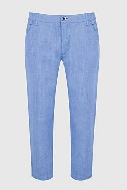 Men's blue linen trousers