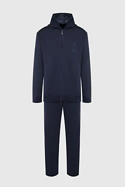 Men's sports suit made of cotton, polyamide, cashmere and silk, blue