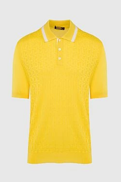 Yellow silk polo for men