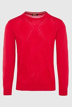 Silk and linen jumper red for men