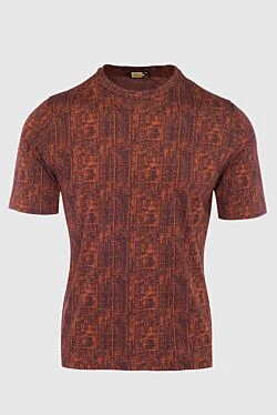 Brown cotton T-shirt for men