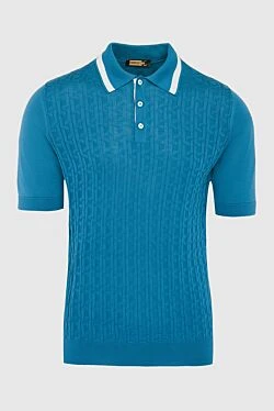 Silk polo blue for men