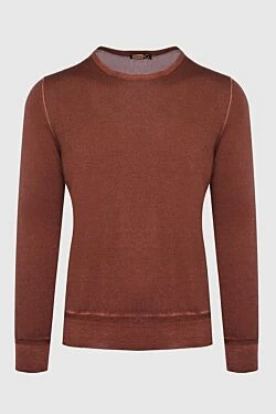 Cashmere and silk jumper orange for men