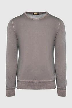 Cashmere and silk jumper brown for men