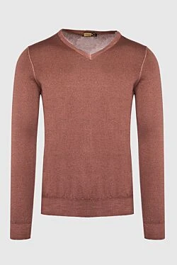 Cashmere and silk jumper brown for men