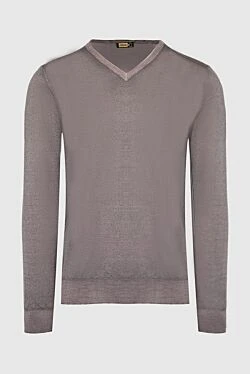 Cashmere and silk jumper brown for men