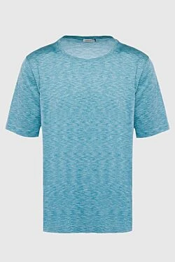 Blue silk T-shirt for men