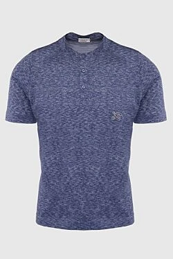 Blue silk T-shirt for men