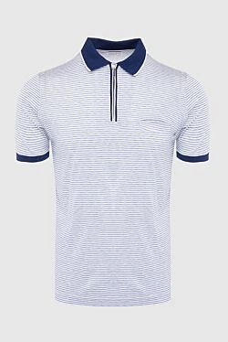 White silk polo for men