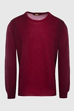 Cashmere and silk jumper burgundy for men