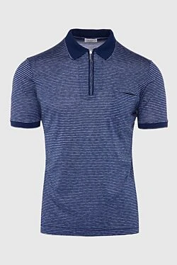 Silk polo blue for men