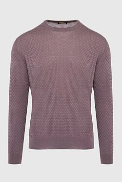 Cashmere and silk jumper brown for men