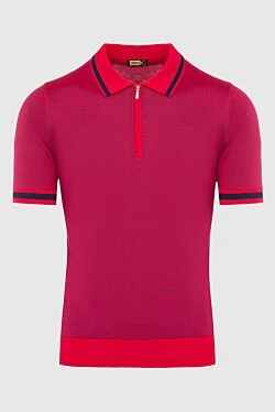 Cotton and silk polo red for men