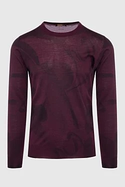 Cashmere, silk and silk jumper burgundy for men