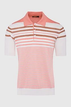 Cotton and silk polo orange for men