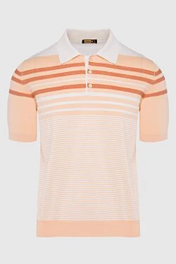 Cotton and silk polo orange for men