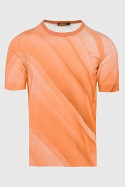 Cotton short sleeve jumper orange for men