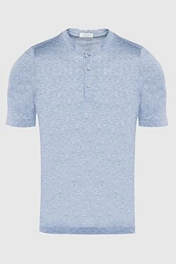 Blue silk T-shirt for men