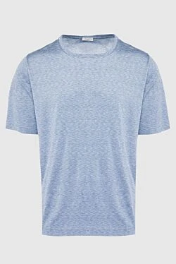 Blue silk T-shirt for men