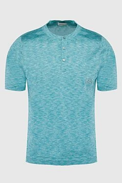 Silk polo green for men