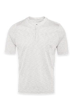 White silk polo for men