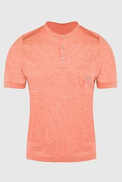 Silk polo orange for men