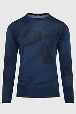 Jumper made of cashmere, silk and wool, blue for men